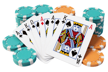Blackjack-Karten Ass und K&ouml;nig mit t&uuml;rkisen und orangenen Chips im seri&ouml;sen Online Casino Betsson