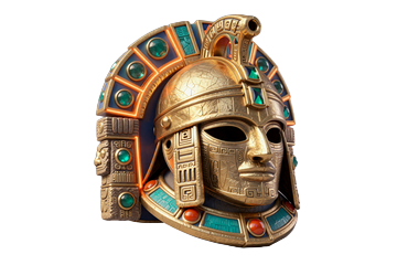 Gonzos Quest Slot-Symbol als aztekischer Entdecker-Helm mit Smaragden im seri&ouml;sen Online Casino Betsson